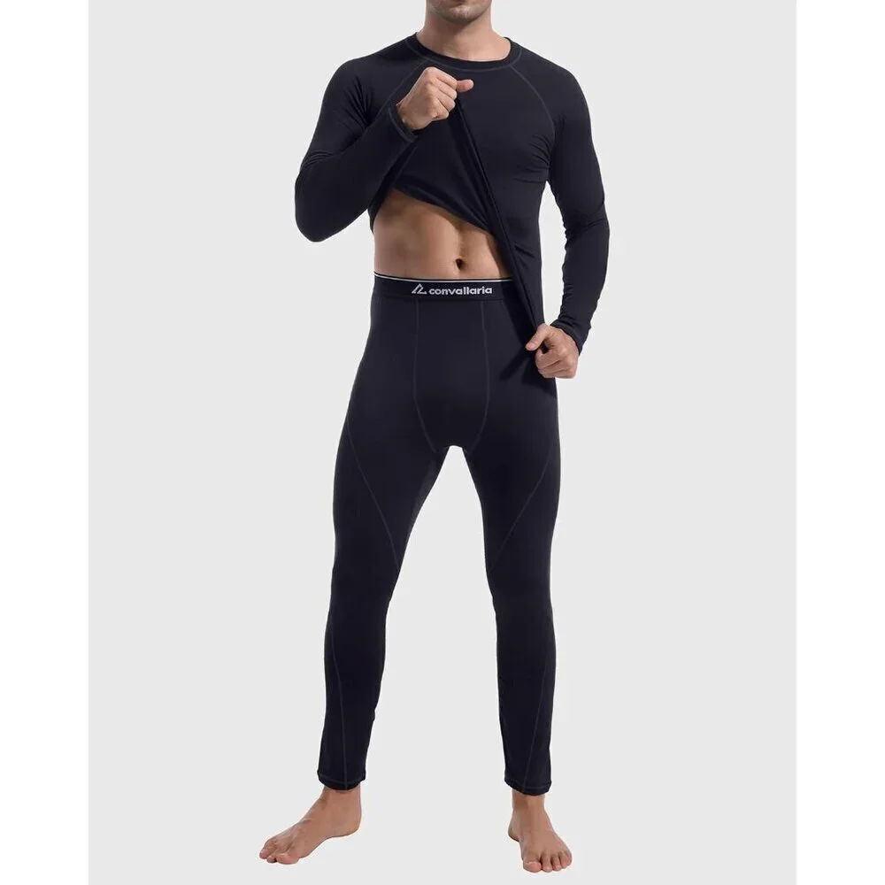 Thermal Underwear for Men Long Johns Fleece Lined Hunting Gear Set Base Layer fo